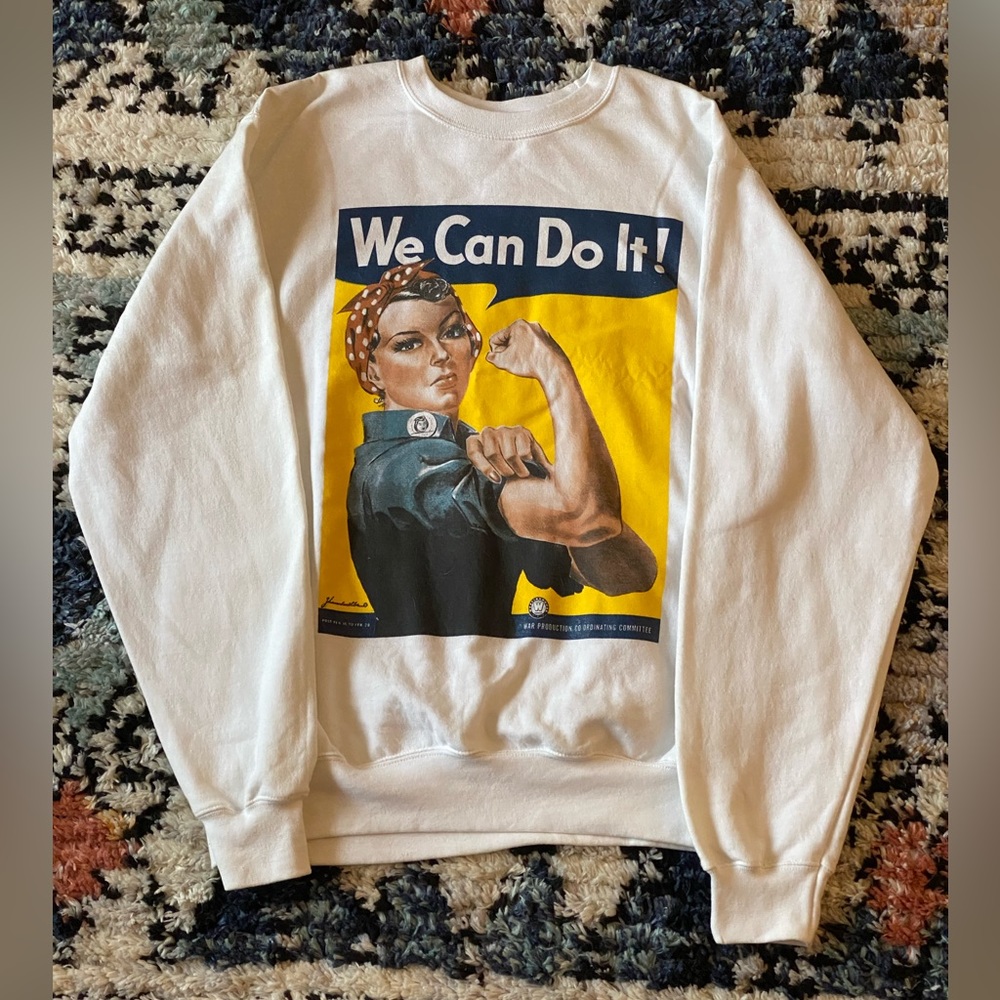Rosie The Riveter White Sweatshirt